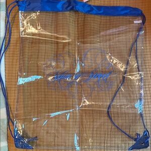 Sabrina Carpenter Clear Blue Drawstring Backpack